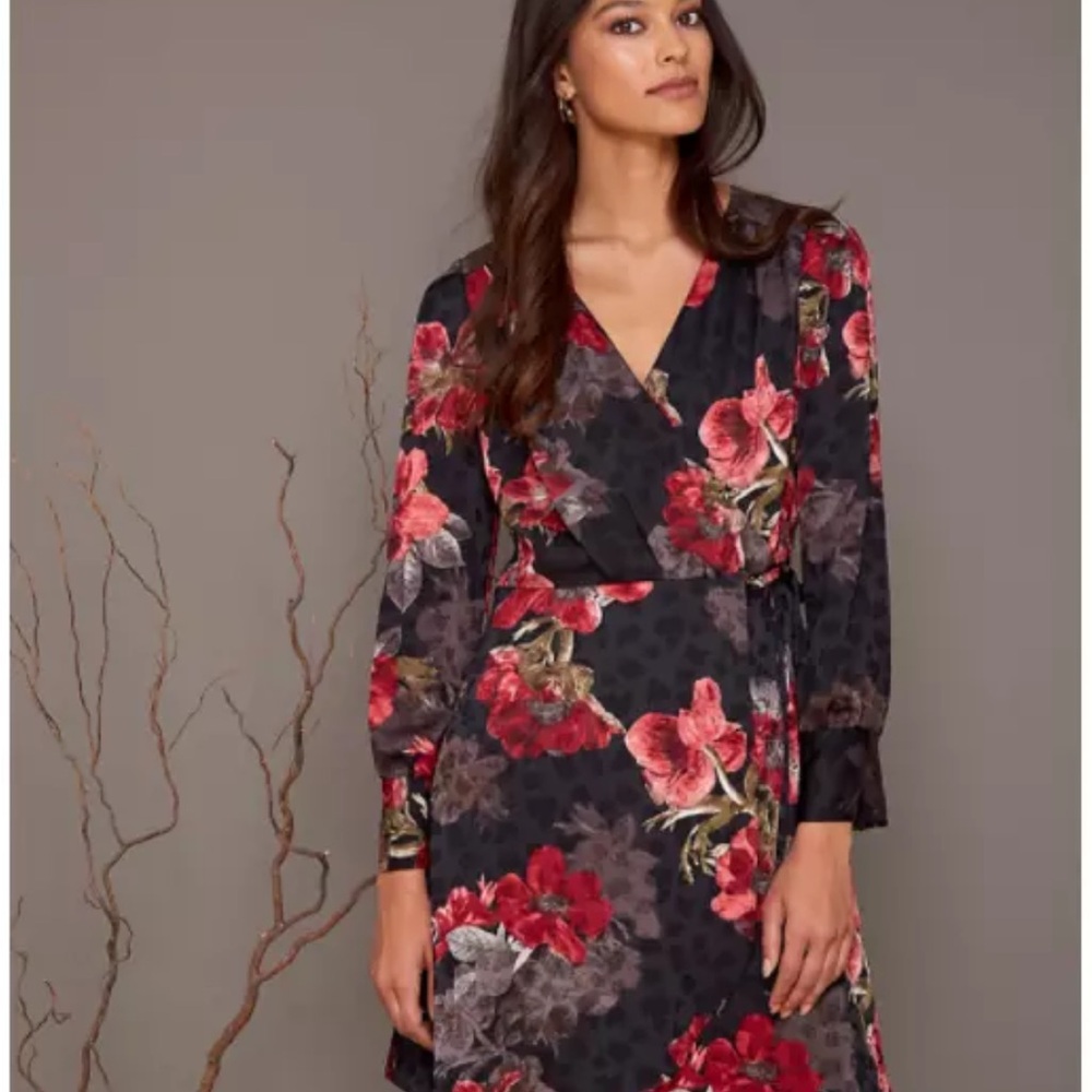 Le Chateau Floral Print V-neck dress